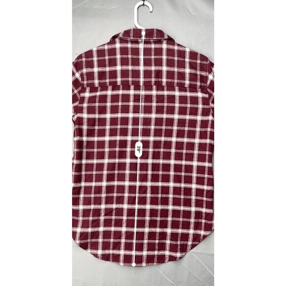 Abercrombie & Fitch Button Up Shirt Womens Red Plaid Long Sleeve Flannel Med - Picture 2 of 10